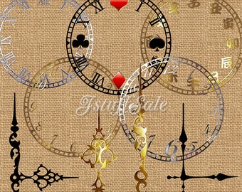Clock face digital clipart - transparent background png files - 33 images