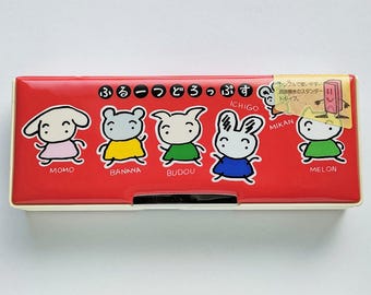 1980s Vintage Tombow Fruit Drops Double-Sided Pencil Case