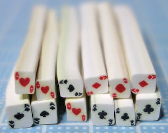 20 pcs poker symbol nail canes - Hearts, Diamonds, Spades, Clubs MIX