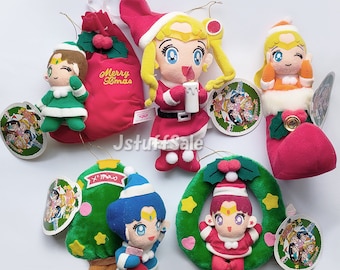 90s Vintage - Set of 5 Sailor Moon Christmas plushies