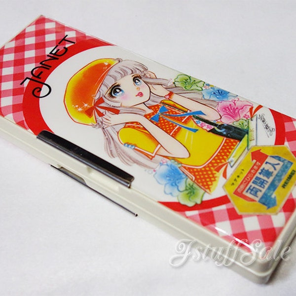 Cute girl vintage pencil case - Japanese manga (E)