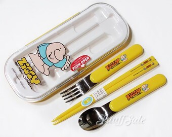 Ziggy cutlery set (chopsticks, fork, spoon) from the 90s