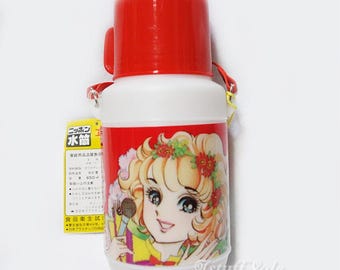 Vintage 1970s Chieko Hosokawa Japanese Water Bottle Retro Manga Girl 650ml
