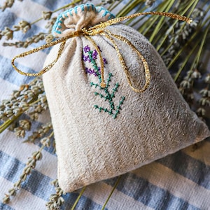 Traditionelles handgewebtes türkisches Gewebe-Lavendelbeutel, Kreuzstich-Lavendelbeutel