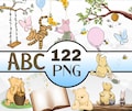 Classic Winnie the Pooh PNG Clipart Bundle, Pooh Baby shower, Classic Pooh Bundle, Winnie the Pooh watercolor