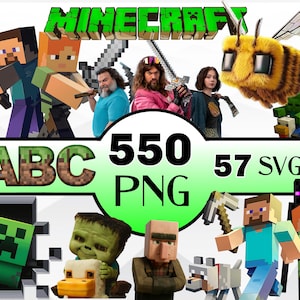 Minecraft PNG Clipart, Mine Craft svg, Movie Clipart für Geburtstag, Shirt, Projekte