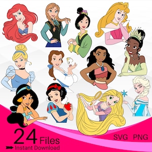 Bundle princesse SVG, Bundle princesse SVG PNG Clipart