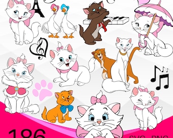 Aristocats SVG Bundle, Aristocats SVG PNG Clipart Bundle, Cat Layered svg, Aristocats layered svg for cricut