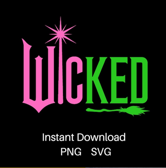 Wicked SVG PNG, Wicked Broom and Wand SVG, Wicked Png Clipart