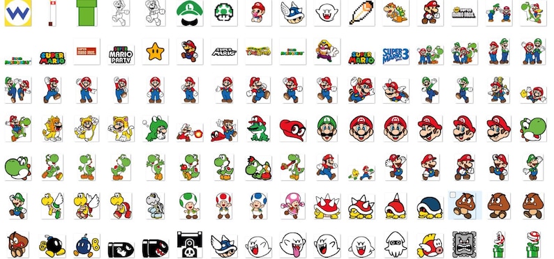 Puede incluir: Un conjunto de 64 pegatinas coloridas con personajes de la franquicia de videojuegos Super Mario Bros. Las pegatinas incluyen a Mario, Luigi, la princesa Peach, Toad, Bowser, Yoshi y muchos m&aacute;s.