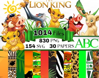 Lion King Clipart Bundle, Simba Mufasa PNG Bundle, Lion King png svg , Great for Lion King birthday, shirts