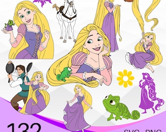 Tangled SVG Bundle, Rapunzel SVG PNG Clipart Bundle, Tangled svg for shirt, Princess svg, Flynn Rider svg