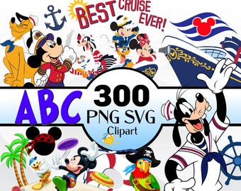 Cruise Clipart Bundle, Cruise Vacation PNG Bundle, Mickey png, Great for cruise shirts, door magnets, and scrapbooks