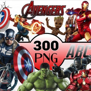 Avengers Clipart Bundle, Hulk Captain America PNG Bundle, panthère noire png, idéal pour l'anniversaire de super-héros, chemises
