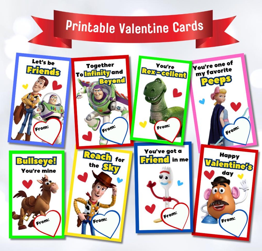 Toy Story Printable Valentines, Toy Story Valentine Cards, Printable ...