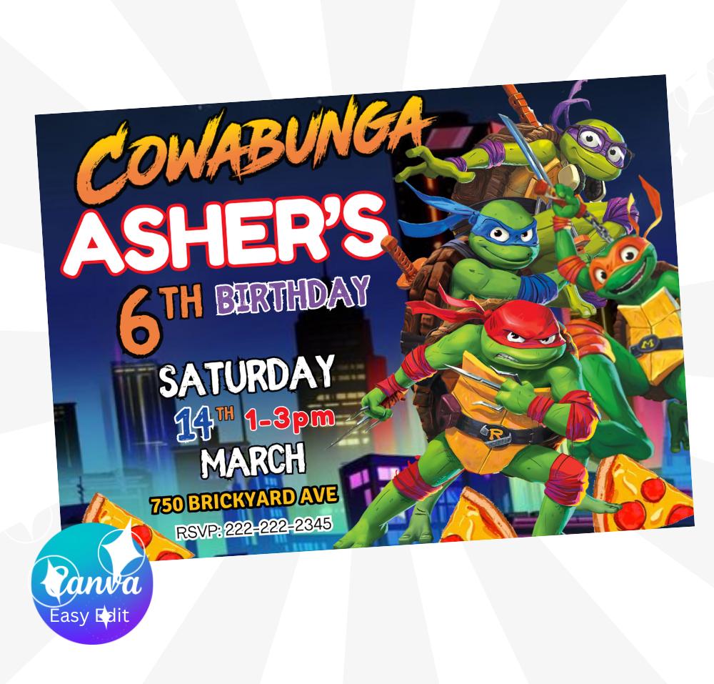 22 Ninja Crafts for Kids to Make at Home 13 Ninja Turtles Birthday invitation, Editable Mayhem Ninja Turtles…