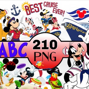 Bundle de cliparts croisière, croisière vacances PNG Bundle, Mickey png, idéal pour les chemises de croisière, les aimants pour porte et les albums de coupures
