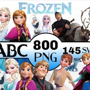 Bundle de cliparts PNG La Reine des Neiges, png svg La Reine des Neiges avec Olaf, Elsa, Anna et plus !