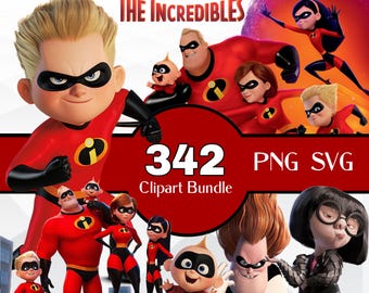 Incredibles Clipart Bundle, Incredibles SVG, Superheroes png clipart, Jack Jack Dash Clipart, The Incredibles alphabet and font