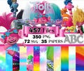 Trolls Clipart Bundle, Trolls SVG PNG, Trolls Paper, Poppy Branch PNG svg with ttf Font file and Digital Paper