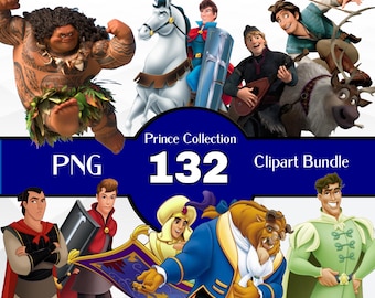 Prince PNG Clipart, Aladdin, Flynn Rider, Prince Charming, and more Png Bundle