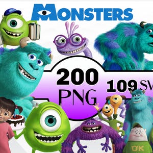 Monster inc Clipart Bundle, Monster inc PNG Bundle, Monster inc svg, Monster inc Alphabet, Monster Geburtstag, Hemden