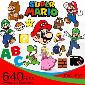 Bundle Mario SVG, Super Mario SVG PNG Clipart Bundle, Mario Bros Layered svg Bundle