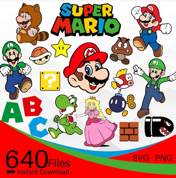 Mario SVG Bundle, Super mario SVG PNG Clipart Bundle, Mario Bros Layered svg Bundle