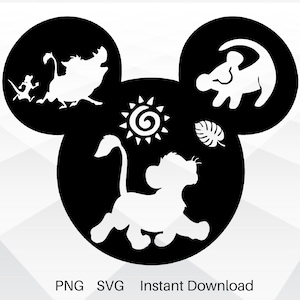 El Rey León SVG, Simba SVG, El Rey León svg png Clipart, Orejas de Mickey svg para camisetas, álbumes de recortes y más