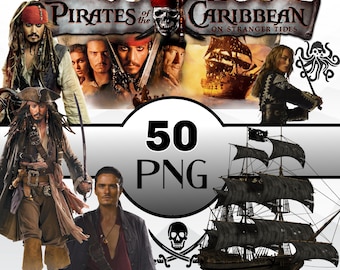 Pirates of the Caribbean PNG Clipart Bundle, Pirate png, Jack Sparrow clipart