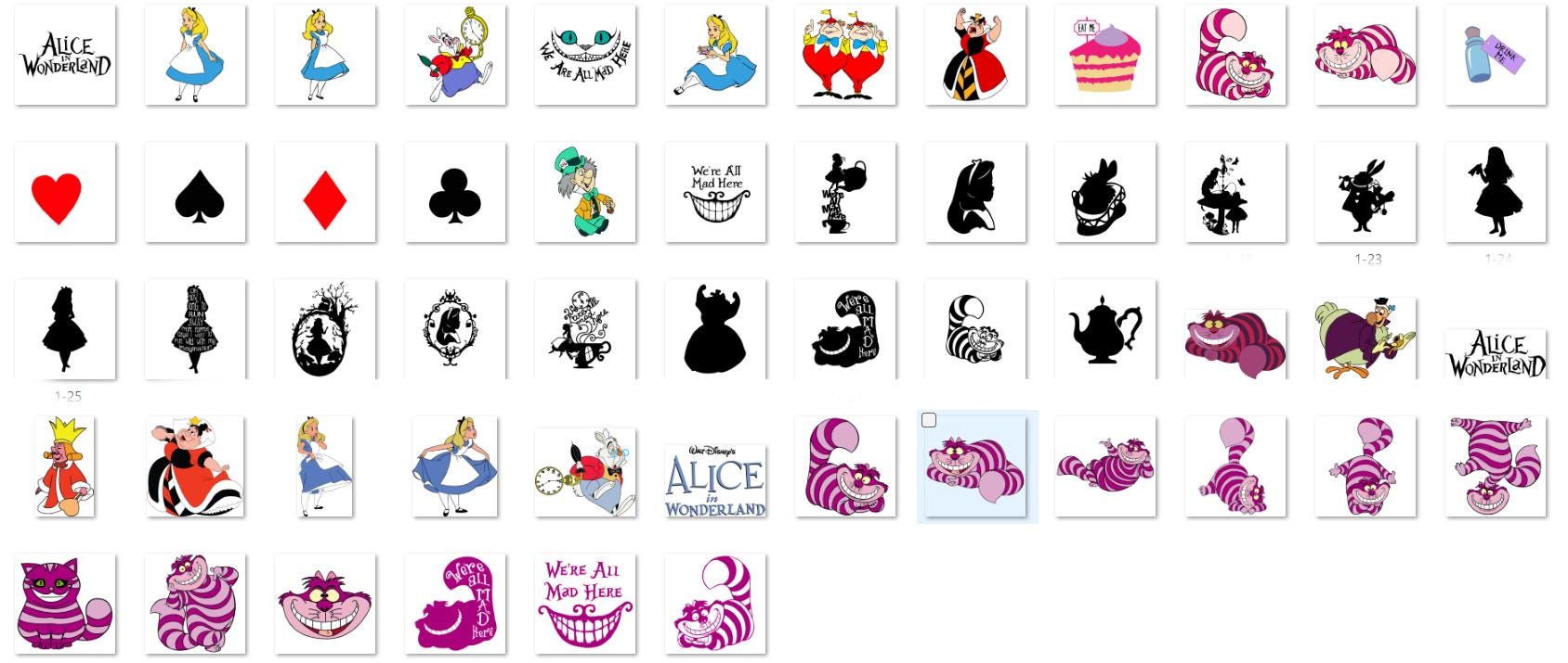 Alice in Wonderland SVG Bundle, Queen of Hearts SVG PNG Clipart Bundle ...