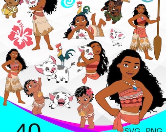 Moana SVG Bundle, Moana 2 SVG PNG Clipart Bundle, Layered svg Bundle, Moana svg, Moana svg, Princess