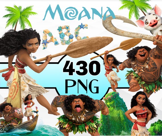 Moana PNG Clipart Bundle, Moana Png Bundle With Alphabet - Etsy