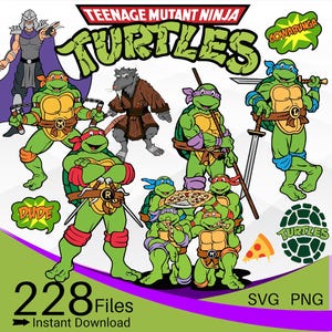 Ninja Turtles SVG Bundle, Ninja Turtles SVG PNG Clipart Bundle, Ninja Turtles Layered SVG Bundle
