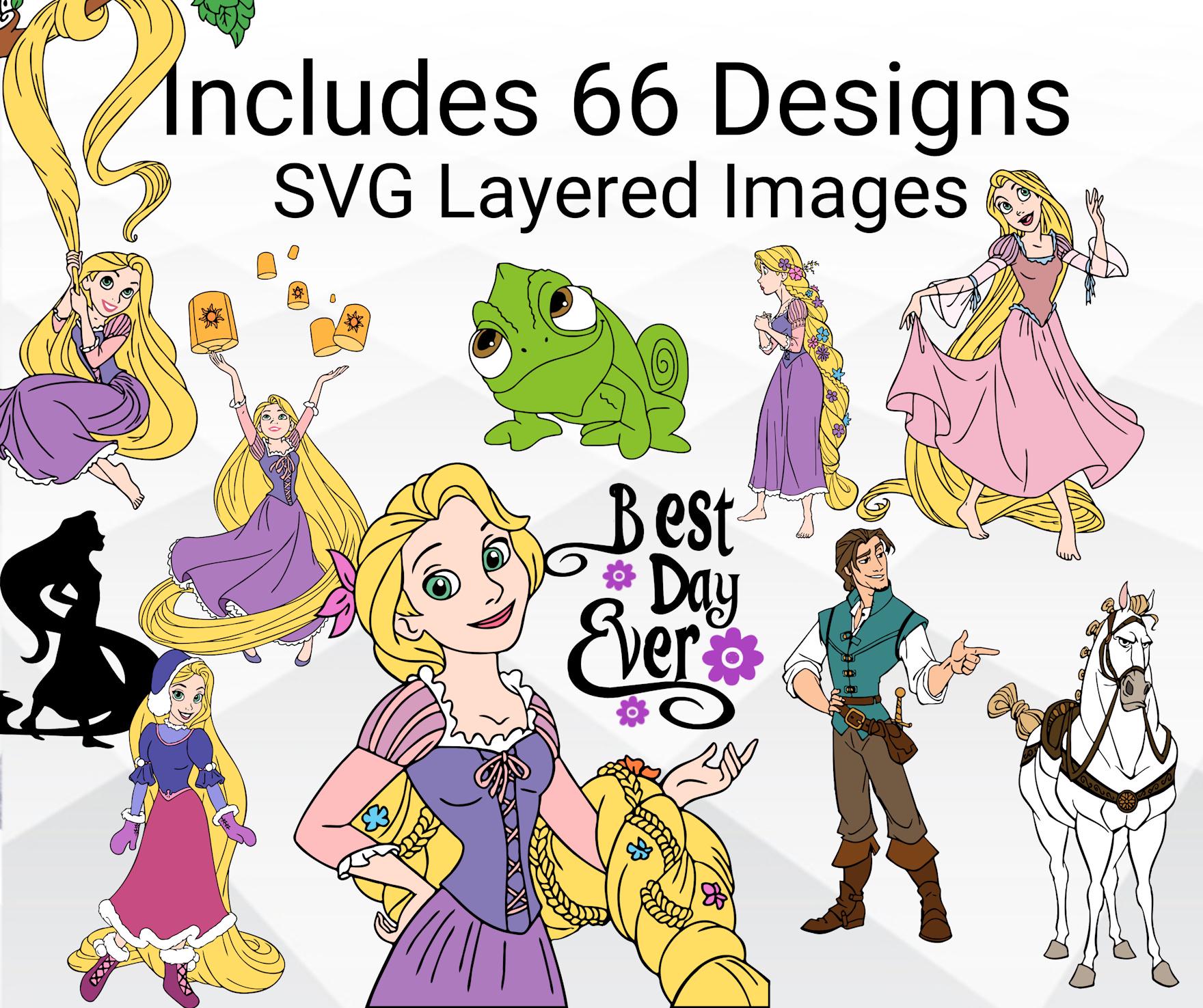 Tangled SVG Bundle, Rapunzel SVG PNG Clipart Bundle, Tangled Svg for ...