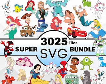 SVG Super bundle, movie svg png clipart, Classic kids cartoons layered svg clipart, children's svg cricut bundle