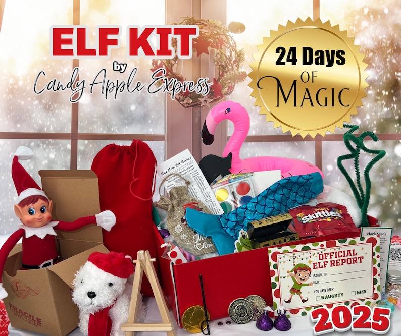 Elf kit, 24 Day Christmas Elf Kit for organized mischief and fun for busy parents!