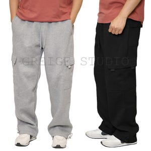 Men&#39;s Heavyweight Baggy Cargo Sweatpants XS-3XL