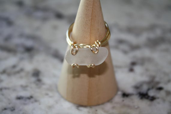 White Sea Glass Ring