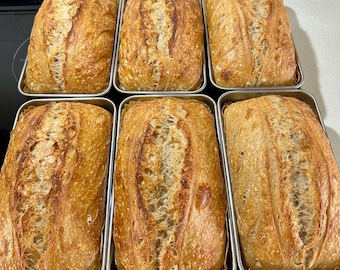 2 loaves of Organic Authentic Sandwich Sourdough Bread, Whole Grain, Artisan Sourdough Bread, Organic Bread, Sourdough Bread, Levain Bread