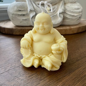 Buddha Candle, laughing Buddha candle, Soy and Beeswax candle, Home Decor, Gift ideas, Buddha wax candle, House warming gift, Unique candle