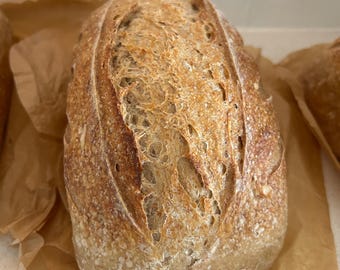 TWO Loaves of Authentic Organic Sandwich Sourdough Bread, Artisan Sourdough Bread, Organic Bread, Sourdough Bread, Levain Bread, Small Batch