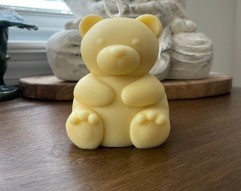 Large Teddy bear Candle, Teddy bear soy and beeswax candle, Bear candle, natural Candle, soy blend candle, gift ideas, cute candle,