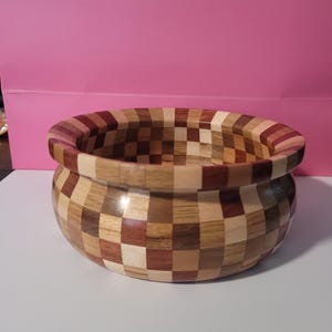Handmade Segmented Wood Bowl | Unique Wooden Centerpiece | Rustic Decor