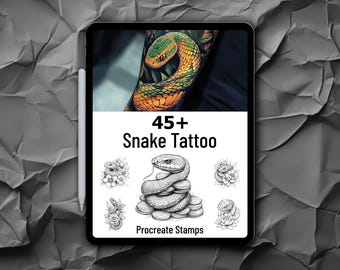 45+ Realistic Snake Procreate Stamps| Procreate Snake Brushes | Procreate Snake Tattoo Stamps|  Snake Tattoo
