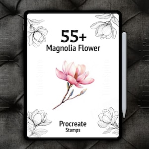 55+ Procreate Magnolia Flower Stamps Bundle | Magnolia Flowers procreate stamp brushes | Floral Procreate | Botanical Procreate