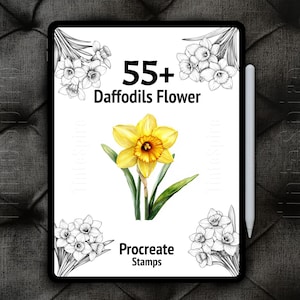 55+ Procreate Narzissen Blumen Briefmarken Bundle| Narzissen Blumen vermehren Stempel Pinsel | Blumen Procreate | Botanische Procreate