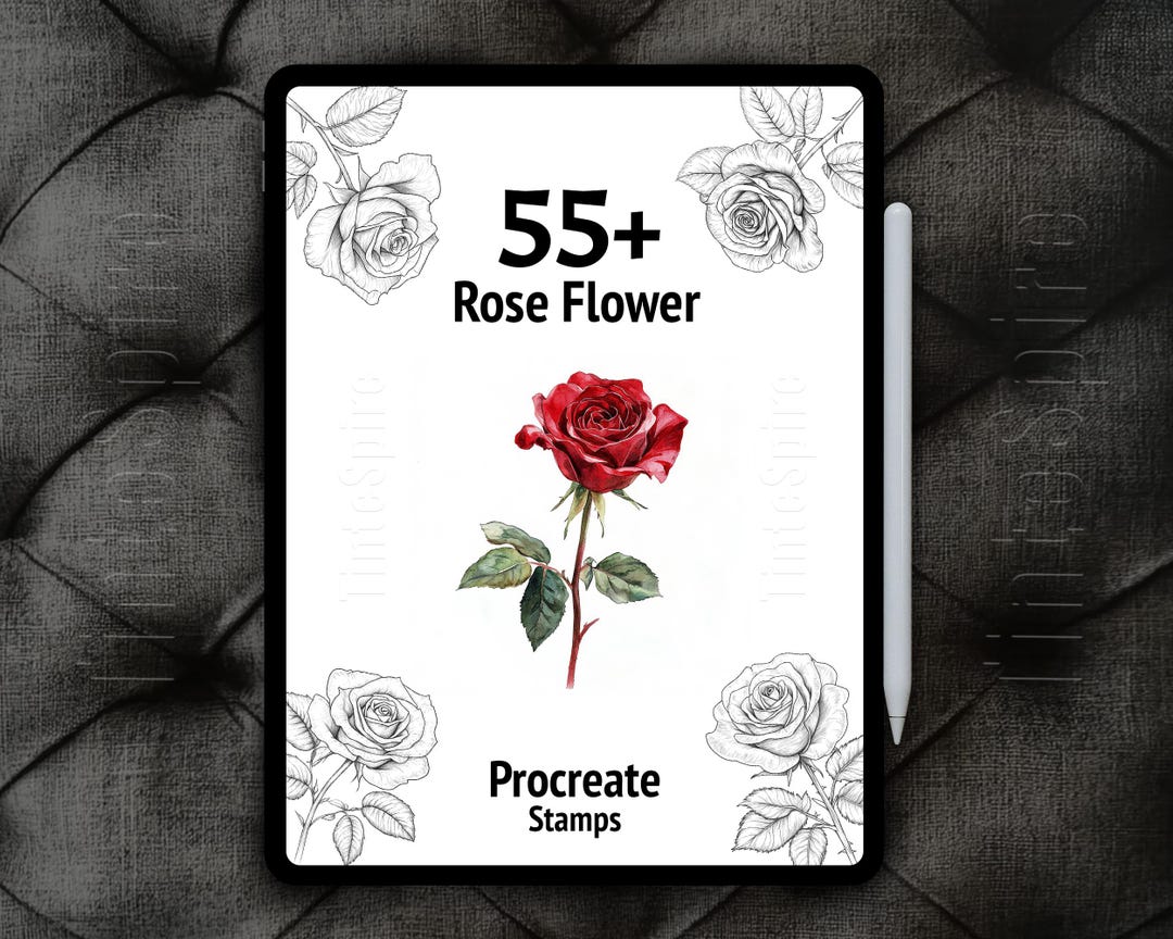 55+ Procreate Rose Flower Bundle | Rose Flowers Brushes | Floral ...