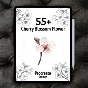 55 種類以上の Procreate 桜の花バンドル | 桜の花のブラシ | デジタルアート用の花柄 Procreate スタンプ | 植物の Procreate