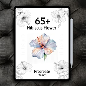 65+ Procreate Hibiscus Flower Bundle | Hibiscus Flowers Brushes | Floral Procreate Stamps for Digital Art | Botanical Procreate | Nature